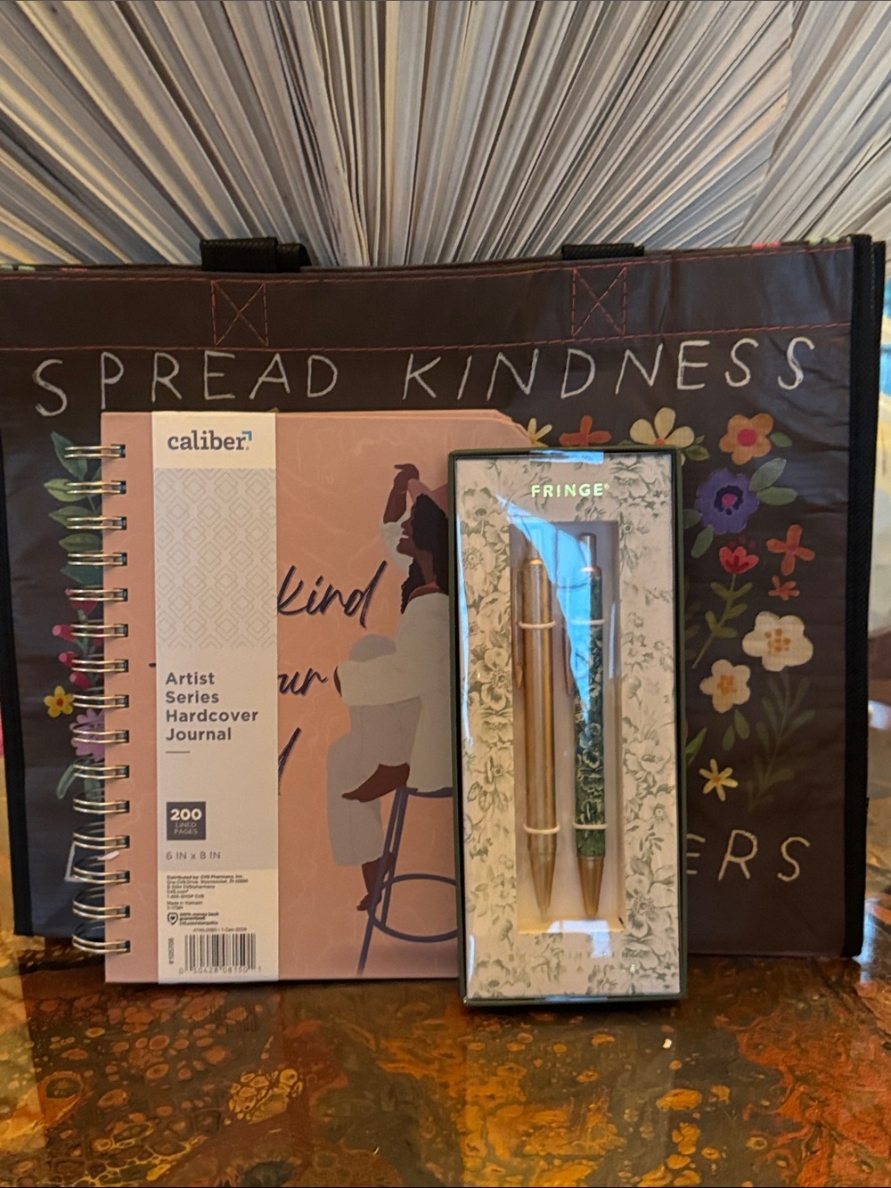 Fringe Studio Pen Set with Caliber Hardcover Journal & Happy Bag
